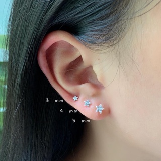 🔥ใส่โค้ด VCTLH ลด15%🔥/ cz star silver earring // ต่างหูเงินแท้925 ต่างหูดาว พลอยczเกรดอย่างดี เหมาะกับคนแพ้ง่าย