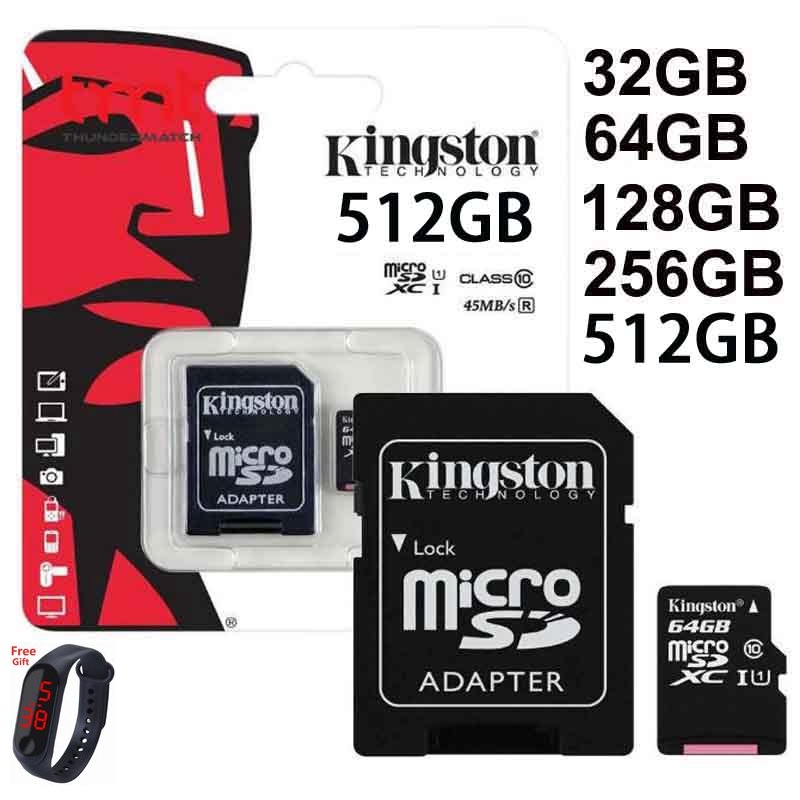 Kingston 32GB 64GB 128GB 256GB 512GB Micro SD Mini Card Memory Card Class 10 SD/TF Flash Card Microsd for Phone