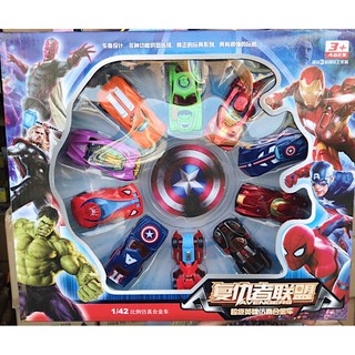 รถเหล็ก Avengers Superhero แพค 10 คัน งานสวนมากจ้า