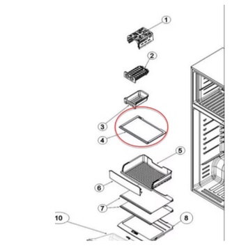 electrolux อะไหล่แท้ ชั้นวางของตู้เย็นอิเล็คโทรลักส์ 811958001 ตำแหน่งหมายเลข 4 รุ่น ETB2600MG   ETB