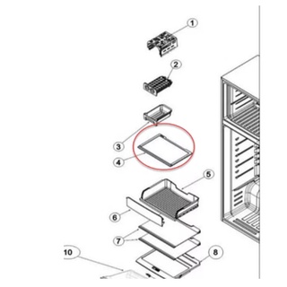 electrolux อะไหล่แท้ ชั้นวางของตู้เย็นอิเล็คโทรลักส์ 811958001 ตำแหน่งหมายเลข 4 รุ่น ETB2600MG   ETB2502H