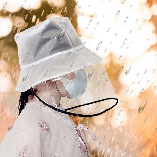 [พร้อมส่ง ส่งไว] หมวกกันฝนป้องกันใบหน้า เด็ก ผู้ใหญ่ หมวกพลาสติกกันฝน หมวกป้องกันละอองฝน face shield