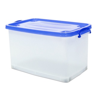 กล่องพลาสติกพร้อมฝาสีน้ำเงิน NO BRAND 2009 สีน้ำเงิน  ถังพลาสติก  Plastic box with blue lid NO BRAND 2009 blue