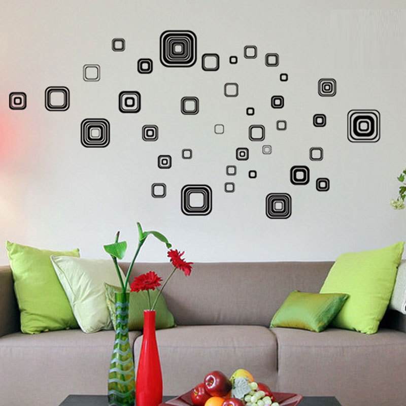 สติ๊กเกอร์ติดผนัง ขนาด 50x70 Minimalist Black Box JM8336