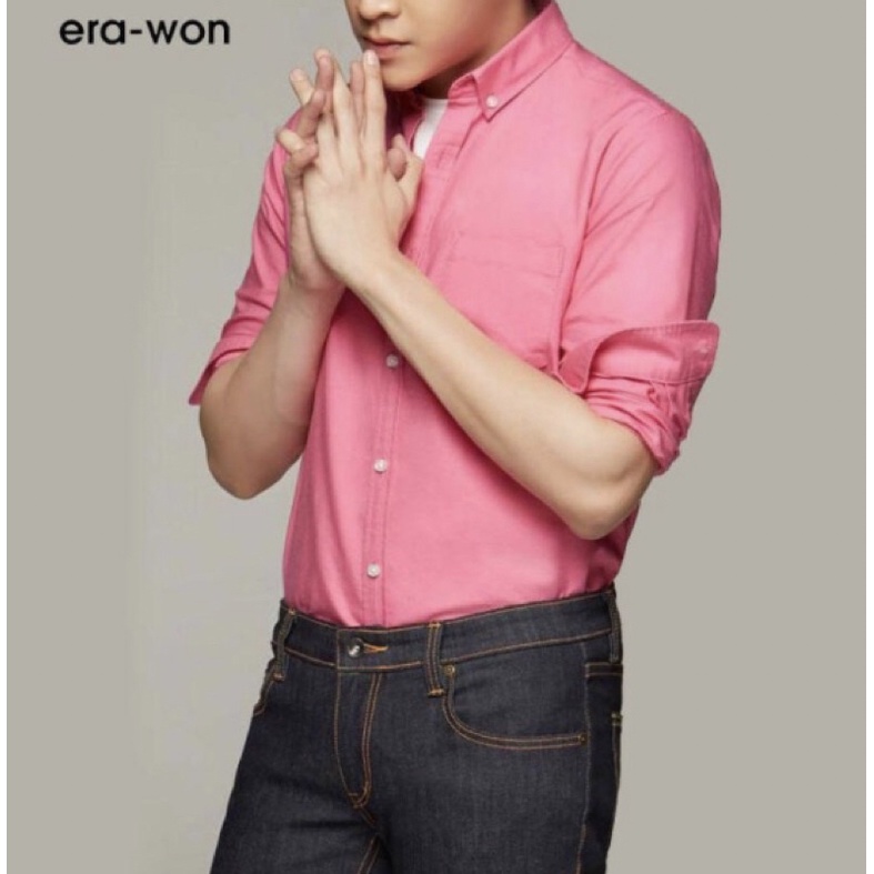 เสื้อเชิ้ต Erawon รุ่น Oxford antibacterial size M สีชมพูสดจี๊ดจ๊าด