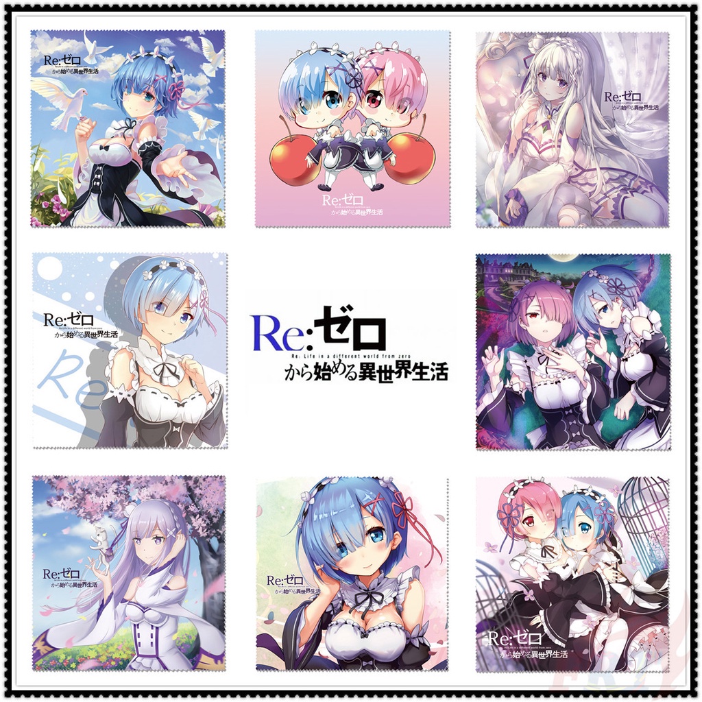 ★ Re:zero - น้ํายาทําความสะอาดแว่นตา Anime Rem Ram Emilia ★ 1ชิ้นแว่นตาทําความสะอาดผ้าสําหรับเลนส์โทรศัพท์หน้าจอทําความสะอาดผ้าเช็ดทําความสะอาด