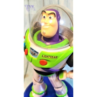 [ มือสอง งานแท้ ญี่ปุ่น ] Buzz Light Year บัช ไลท์ เยียร์ ยืนเท้าเอว ขนาด 10" ฐานน้ำเงิน Toy Story