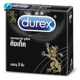 Durex kingtex 3ชิ้น/กล่อง ถุงยางอนามัย