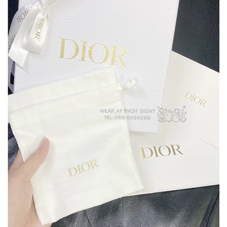 DIOR ⭐️ ซองใบเสร็จ Dior / การ์ดของขวัญ Dior การ์ดอวยพร / ถุงผ้า Dior ขนาดเล็ก - White 💯%