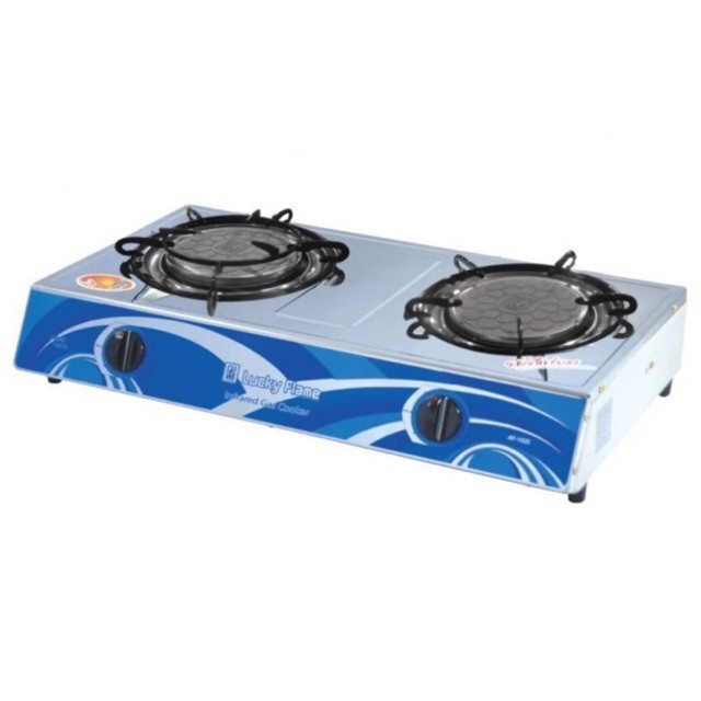 เตาแก๊สอินฟราเรด หัวคู่ แบบตั้งโต๊ะ รุ่น AT102I (Silver)