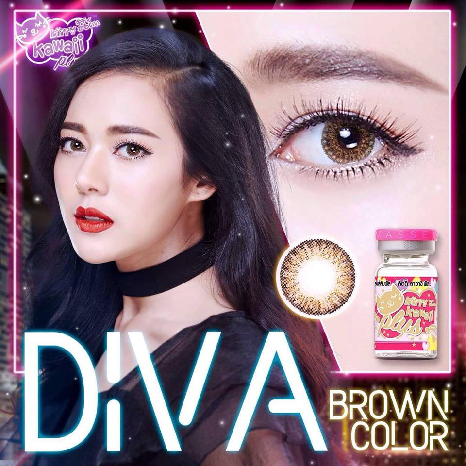 🔆 คอนแทคเลนส์รุ่น DIVA Brown (Dia.14.5)