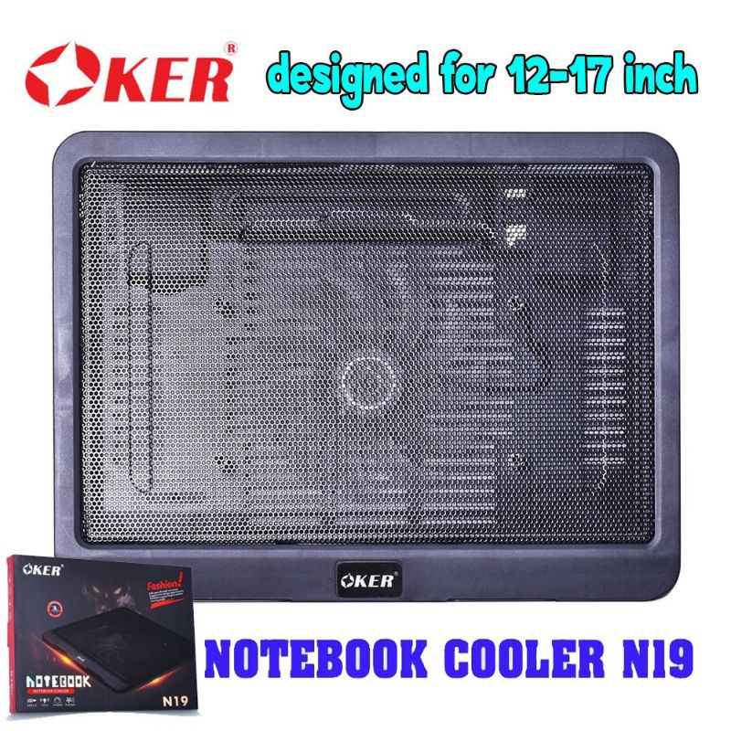 🚀สินค้าพร้อมส่ง🚛Oker พัดลม โน๊ตบุ๊ค พัดลมระบายความร้อน Cooling Pad notebookรุ่น N-19