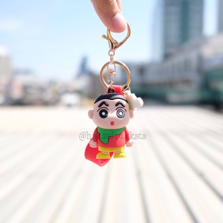 พวงกุญแจ ยาง Shinchan ชินจัง ท่ายืน 2นิ้ว Chinjung