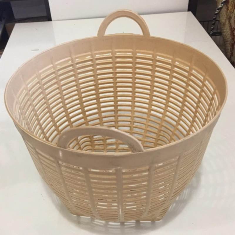 KK_Shop 1แถม1 ตะกร้าพลาสติกเอนกประสงค์ ทรงเข่งจิ๋ว 25x20ซม.(ซื้อ1แถม1 )