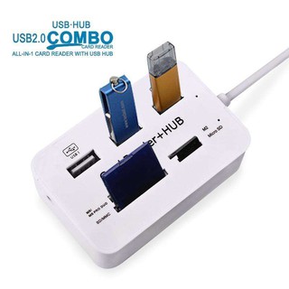 USB Hub Combo 2.0 3 Ports Card Reader High Speed Multi USB Splitter Hub USB Combo All In One for Pcnotebook