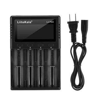 เครื่องชาร์จถ่าน LiitoKala Lii-PD4 1.2 มีสายพาวเวอร์พร้อม ชาร์จได้ 4 ก้อน รองรับ 26650，21700，20700, 18650, 18490, 18350