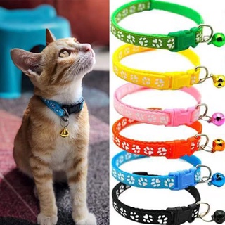 ปลอกคอนิรภัยแมว ปลอกคอแมว ปลอกคอสุนัข  22 mm ลายเท้าแมว พร้อ…