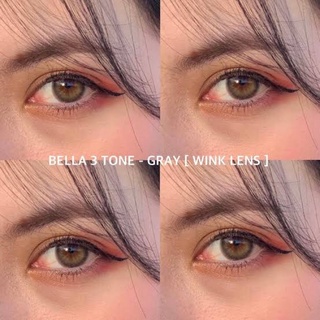 ✨bella 3 tone gray (Wink lens) ขนาดตาโต Big ☀️กรองแสง uv (บิ๊กอาย คอนแทคเลนส์ Bigeye)