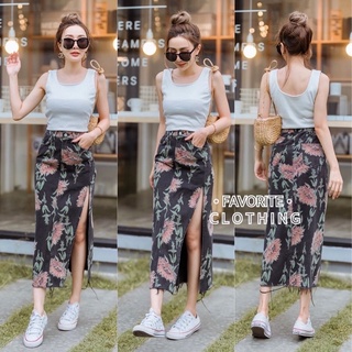 🌈🌿🌼🌸🌺🤎💖 Jeans Floral Long Skirt 🤎💖