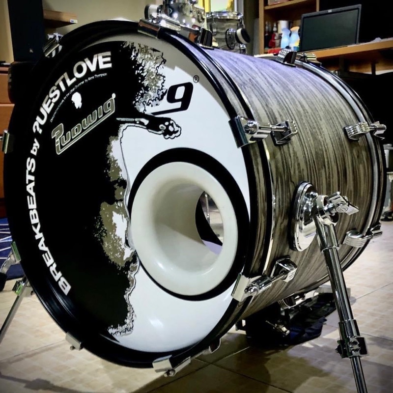 kickportคิกพอตท่อเบสดรัมสีขาว wornmin ThaiPick