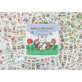 Sticker Box Set ไดคัด 100 แผ่น/กล่อง ลายเด็กผู้หญิงน่ารัก พร้อมส่ง