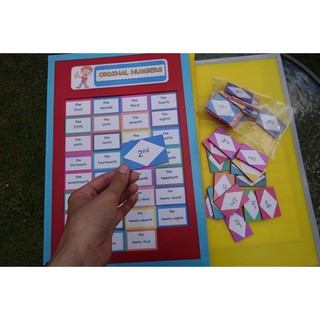 สื่อการสอนภาษาอังกฤษ ordinal number matching Board Game
