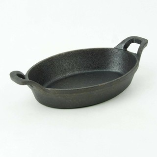 CAST IRON กระทะเหล็กหล่อทรงรี 2 หู ขนาด 21.5 CM. CAST IRON / MS-21