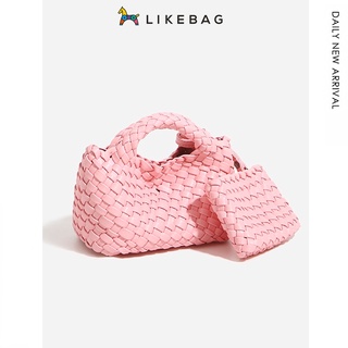 Likebag กระเป๋าถือ กระเป๋าสะพายไหล่ หนัง PU ขนาดเล็ก แฟชั่นสําหรับสตรี