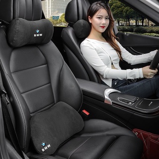 BMW Mหมอนรองคอเมมโมรี่โฟม พนักพิงศีรษะ หนังนิ่ม สําหรับตกแต่งรถยนต์