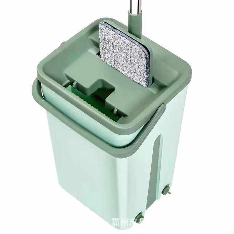 KUMALL รุ่นใหม่ปี 2019 ALLNEW ไม้ถูพื้น ไม่เลอะมือ Flat Mop อัตโนมัติ หมุน ผ้าม๊อบ ล้างและรีดน้ำในตั