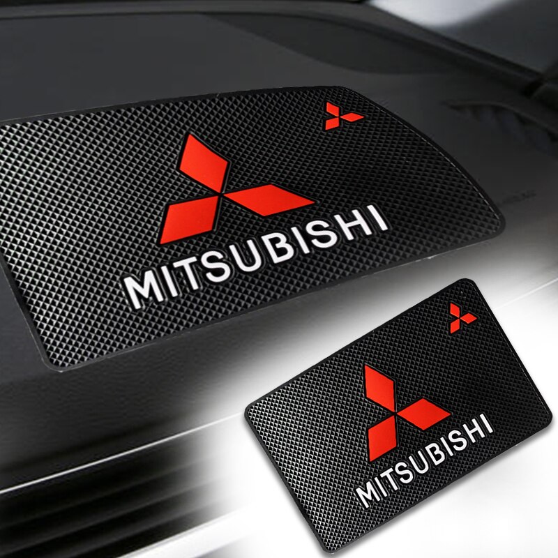 แผ่นกันลื่น​ ที่วาง​ของ วางโทรศัพท์ ลาย​ตรา Mitsubishi อุปกรณ์เสริม สำหรับรถยนต์