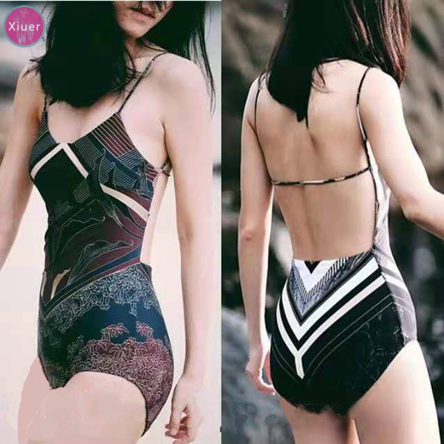 ชุดว ่ ายน ้ ําสไตล ์ เรโทร ชุดว ่ ายน ้ ําชิ ้ นเดียว บิกินี ่ ผ ้ าคุณภาพสูง ชุดชายหาด X14