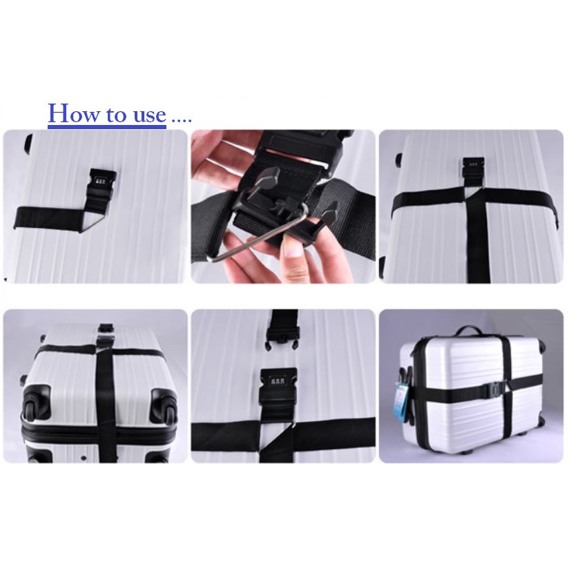 **Best Price** สายรัดกระเป๋าเดินทาง คาด 4 ทิศ มีรหัสล็อค - Luggage Belt
