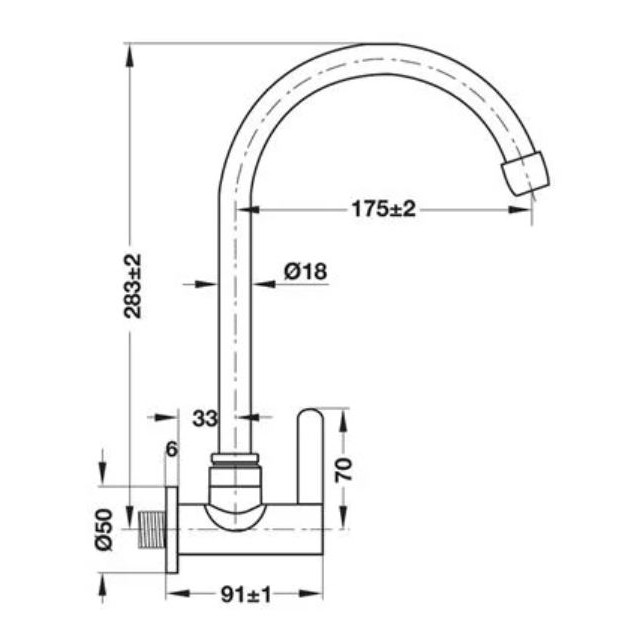 HAFELE ก๊อกซิงค์ ก๊อกอ่างซิงค์ ก๊อกน้ำ ทองเหลือง HAFELE 495.61.043 ก๊อกอ่างล้างจาน  (Kitchen Faucet) - รูปที่ 4