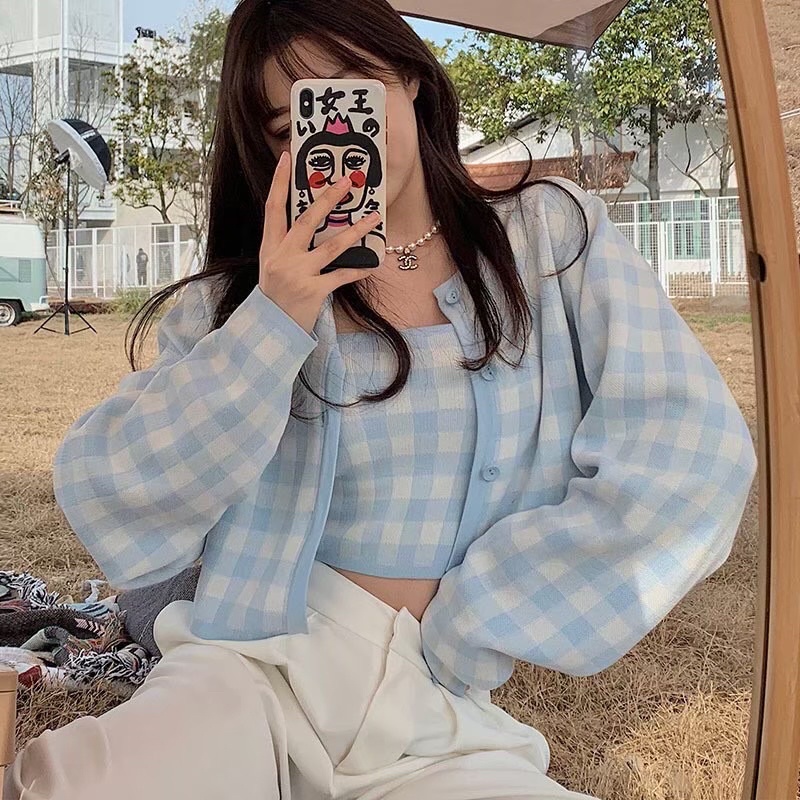 พร้อมส่ง‼️Gin set เซ็ตเสื้อกล้าม+คาร์ดิแกน