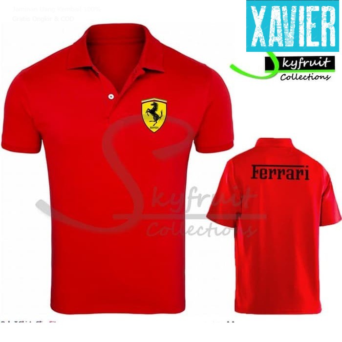 เสื้อโปโล เสื้อคอปก Distro FERRARi DPN BLKG ธรรมดาที่กําหนดเอง iNDONESiA ผู้ชายผู้หญิงรถ FERRARi