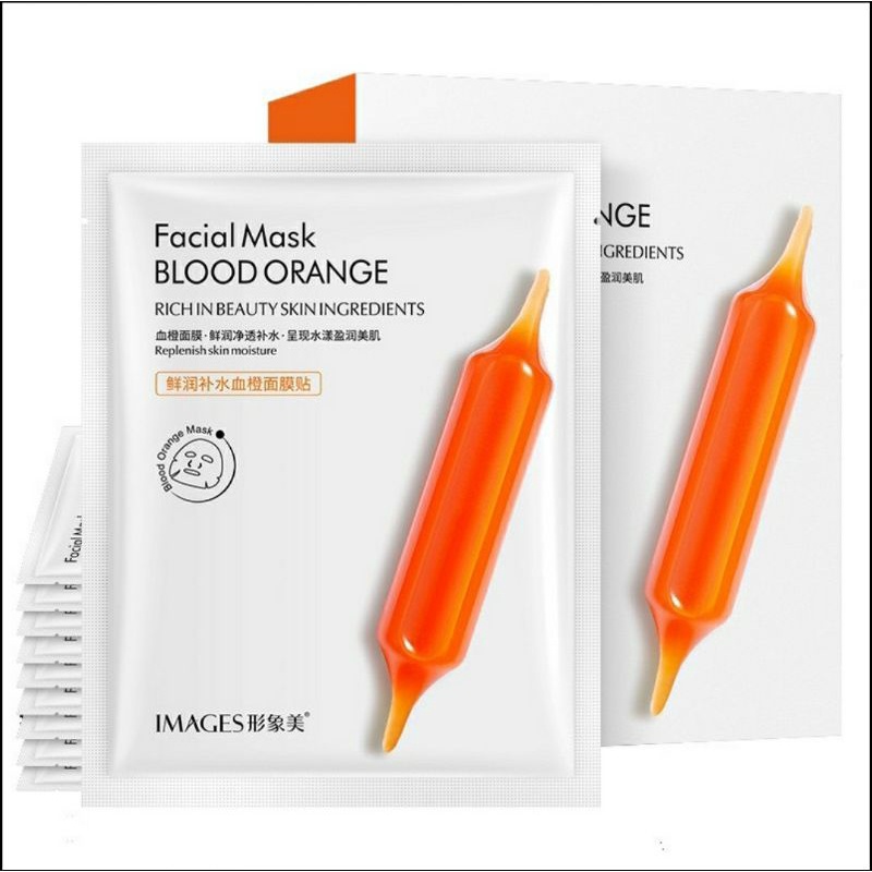 Facial Mask Blood Orange แผ่นมาร์กหน้าส้มสีเลือด