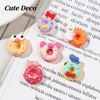 【CuteDeco】โดนัทน่ารัก (6 แบบ) โดนัทแสดงอารมณ์สีเหลือง / โบสีชมพู โดนัท โดนัท จี้กระดุม Crocs / Jibbitz น่ารัก รองเท้า Croc DIY / วัสดุเรซิน เสน่ห์ สําหรับ DIY