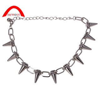 Metal Spikes Studs Rivets Punk Goth Necklace Choker Collar Neweer