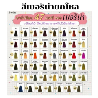 ยกโหล สีย้อมผมเบอริน่า A1-A16 [ สั่งสินค้าไม่เกิน 8 โหล ต่อ 1คำสั่งซื้อ มากกว่านั้นทางร้านขออนุญาตยกเลิกคำสั่งซื้อค่ะ ]