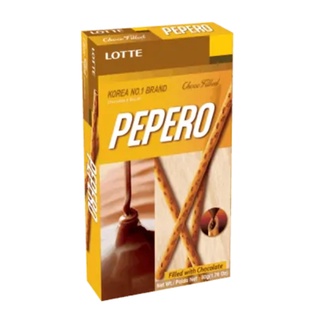 Lotte pepero choco filled stick chocolate biscuit korea 50g.บิสกิตแท่งสอดใส้ช็อกโกแลต