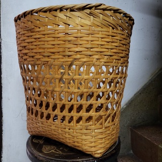 Bamboo basket ตะกร้าไม้ไผ่สาน ตะกร้าไม้ไผ่ ใส่เสื้อผ้า ใส่ของ ตะกร้าใส่ผ้า