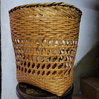 Bamboo basket ตะกร้าไม้ไผ่สาน ตะกร้าไม้ไผ่ ใส่เสื้อผ้า ใส่ของ ตะกร้าใส่ผ้า