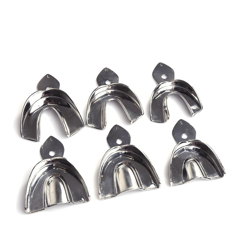 【Ready Stock】Dental Impression Trays Set Solid Stainless Steel Non