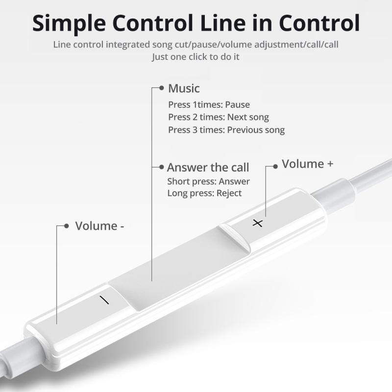 Ankndo หูฟังอินเอียร์ สเตอริโอเบส แบบมีสาย Type-C ขนาด 3.5 มม. พร้อมไมโครโฟน สําหรับ i-Pad Samsung Xiaomi Huawei