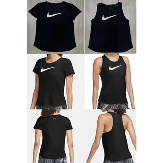 เสื้อวิ่งหญิงสีดำ NIKE SWOOSH RUN TANK