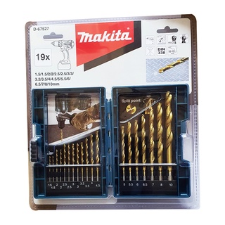 Makita ชุดดอกสว่านเจาะเหล็ก HSS-TIN 19ชิ้น พร้อมกล่องพับ D-67527 TTR Store