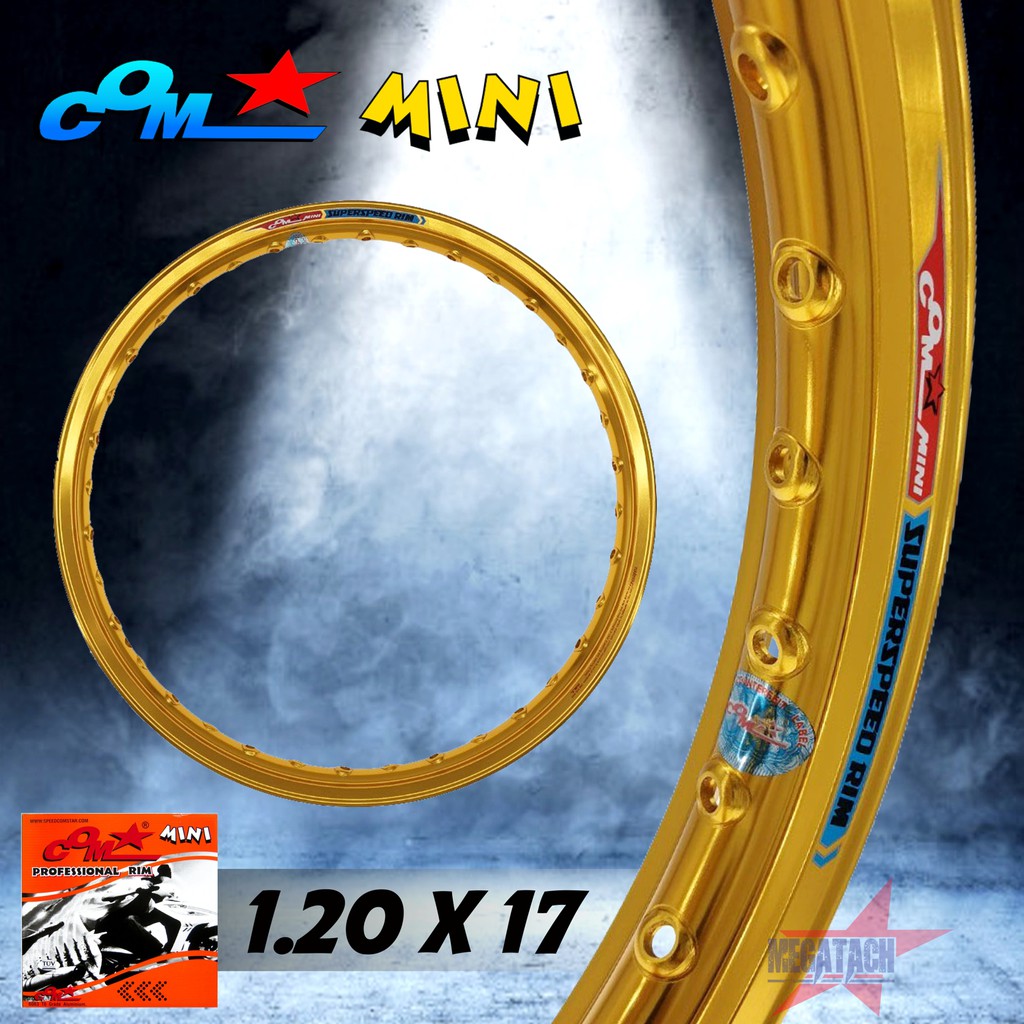 ล้อ COM MINI 1.20 X 17 ขอบยก จำนวน 1 วง มีให้เลือกหลายสี วงล้อคอม ขนาด 1.20 ขอบ 17 ของแท้ การันตีของแท้ 100%