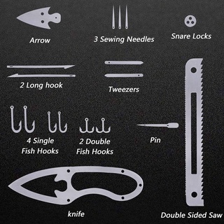 4Pcs Fishing Card Multifunction Stainless Steel Preservative Survival for Outdoor Camping