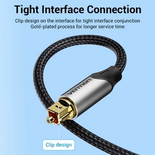 Vention สายสัญญาณเสียงใยแก้วนำแสง Hi-Fi BAV สายไฟเบอร์ออปติก Coaxial 5.1 S / PDIF Toslink PVC ทอผ้าตาข่ายสำหรับ PS4 / Xbox, ทีวี / ลำโพง